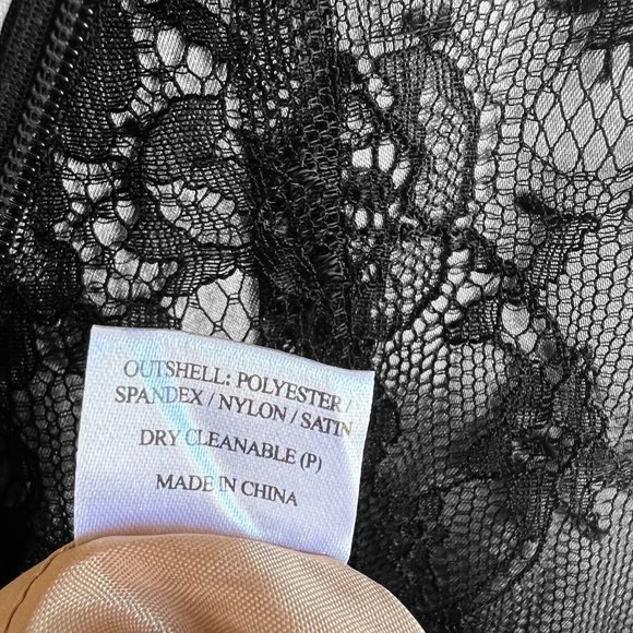 Diana Ferrari Dress Womens Gold Black Lace Pleated Formal Evening Occasion Sz 14 - Picture 14 of 14